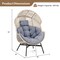 Costway Oversized Egg Style Chair with Cushions & Headrest Heavy-Duty Metal Frame for Yard Off White/Grey/Black